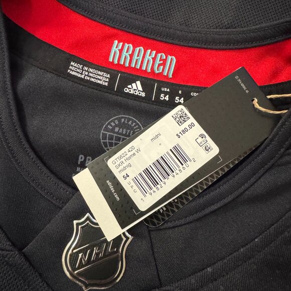 Men's Adidas NHL Seattle Kraken Home Hockey Jersey Authentic GT5622 Size $180 - Picture 11 of 12